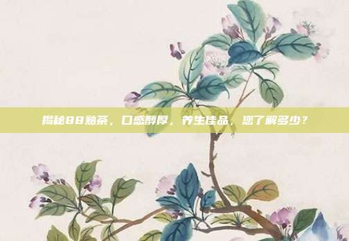 揭秘88熟茶，口感醇厚，养生佳品，您了解多少？