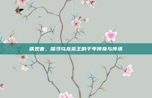 铁观音，探寻乌龙茶王的千年传奇与传承