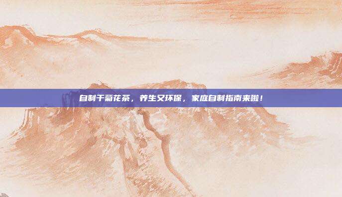自制干菊花茶，养生又环保，家庭自制指南来啦！