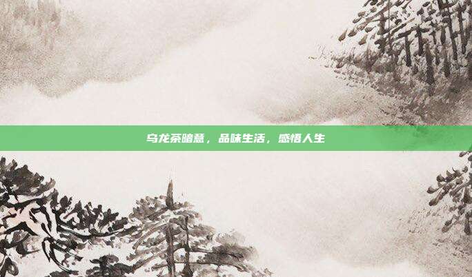 乌龙茶暗意，品味生活，感悟人生
