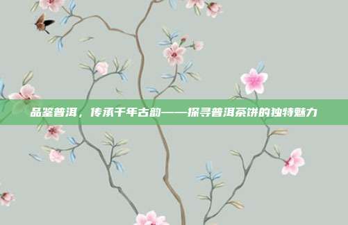 品鉴普洱，传承千年古韵——探寻普洱茶饼的独特魅力