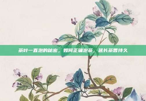 茶叶一直泡的秘密，如何正确泡茶，延长茶香持久