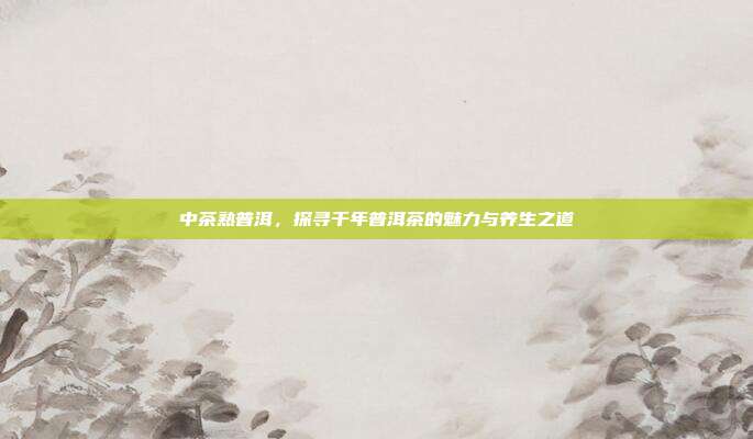 中茶熟普洱，探寻千年普洱茶的魅力与养生之道