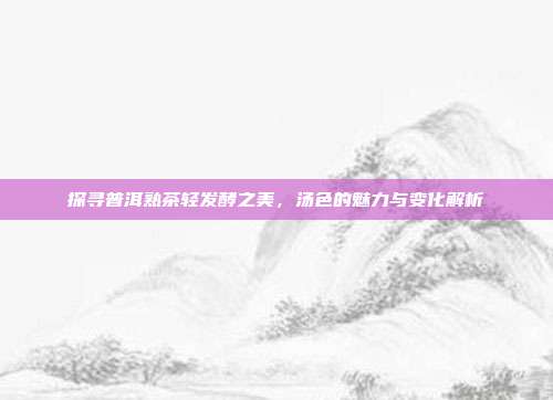 探寻普洱熟茶轻发酵之美，汤色的魅力与变化解析