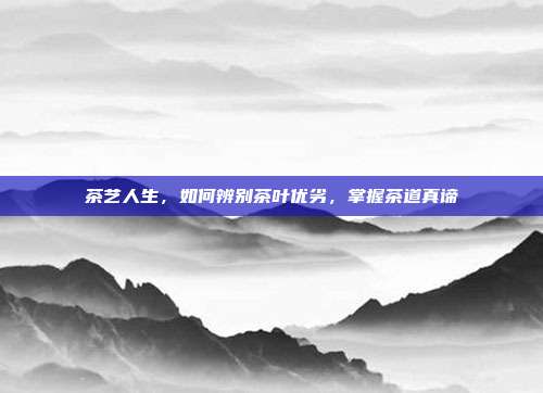 茶艺人生，如何辨别茶叶优劣，掌握茶道真谛