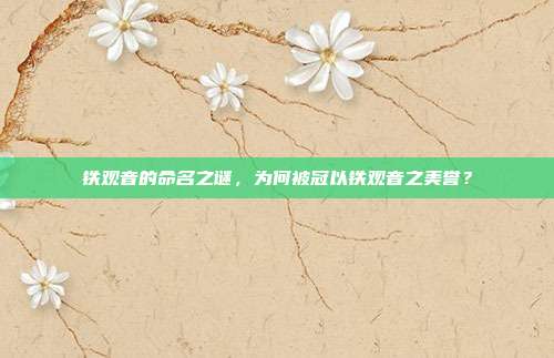 铁观音的命名之谜，为何被冠以铁观音之美誉？