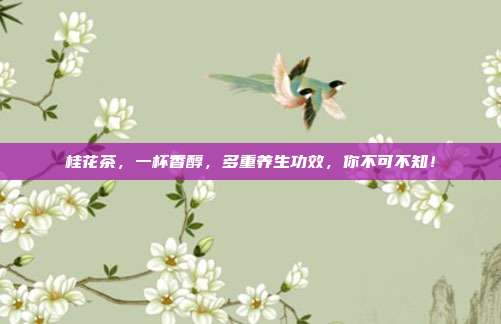 桂花茶，一杯香醇，多重养生功效，你不可不知！