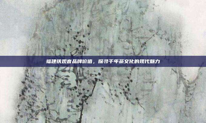 福建铁观音品牌价值，探寻千年茶文化的现代魅力