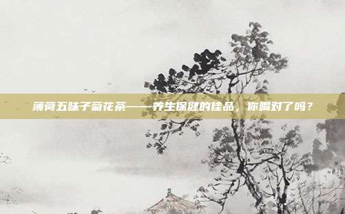 薄荷五味子菊花茶——养生保健的佳品，你喝对了吗？
