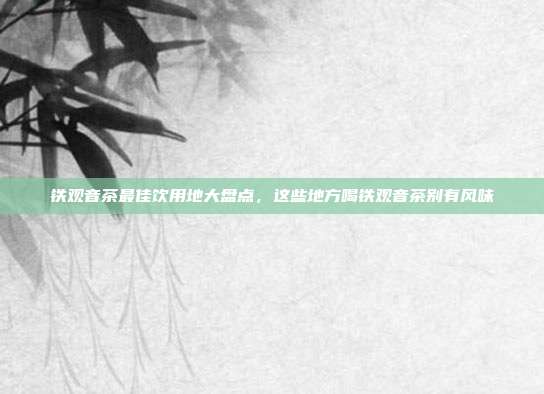 铁观音茶最佳饮用地大盘点，这些地方喝铁观音茶别有风味