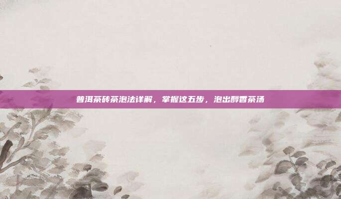 普洱茶砖茶泡法详解，掌握这五步，泡出醇香茶汤