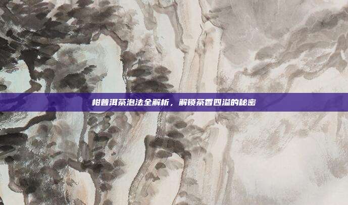 柑普洱茶泡法全解析，解锁茶香四溢的秘密