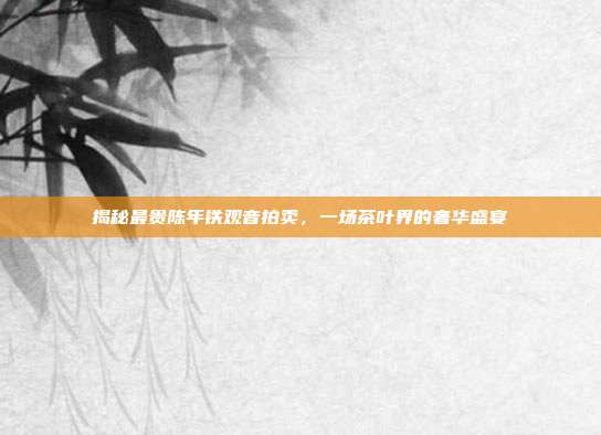 揭秘最贵陈年铁观音拍卖，一场茶叶界的奢华盛宴