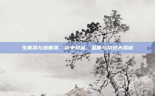 生普洱与熟普洱，茶中珍品，品质与功效大揭秘