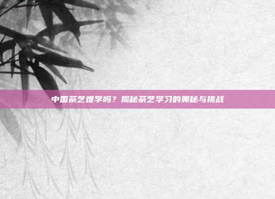 中国茶艺难学吗？揭秘茶艺学习的奥秘与挑战