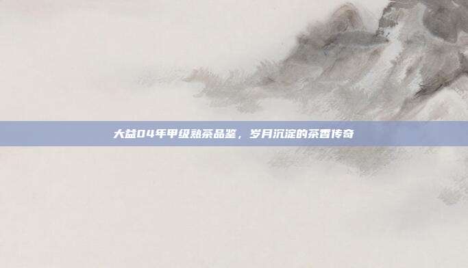 大益04年甲级熟茶品鉴，岁月沉淀的茶香传奇