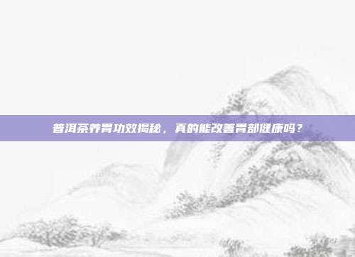 普洱茶养胃功效揭秘，真的能改善胃部健康吗？