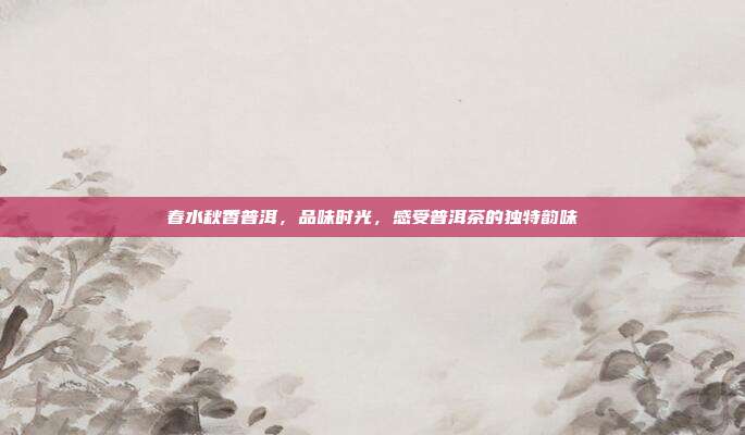 春水秋香普洱，品味时光，感受普洱茶的独特韵味