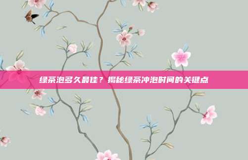 绿茶泡多久最佳？揭秘绿茶冲泡时间的关键点