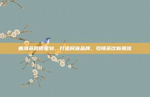 普洱茶营销策划，打造民族品牌，引领茶饮新潮流