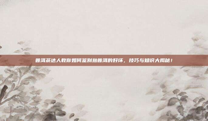 普洱茶达人教你如何鉴别熟普洱的好坏，技巧与知识大揭秘！