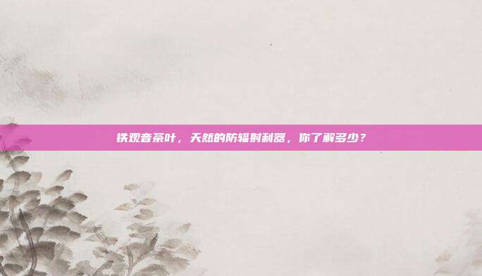 铁观音茶叶，天然的防辐射利器，你了解多少？