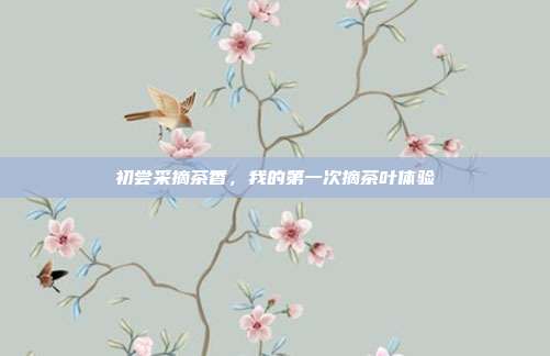 初尝采摘茶香，我的第一次摘茶叶体验