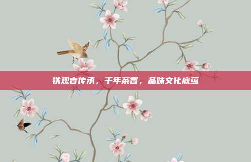 铁观音传承，千年茶香，品味文化底蕴