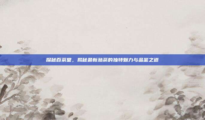 探秘百茶堂，揭秘最新熟茶的独特魅力与品鉴之道