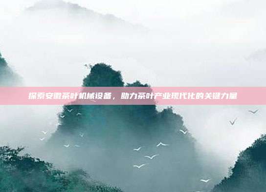 探索安徽茶叶机械设备，助力茶叶产业现代化的关键力量
