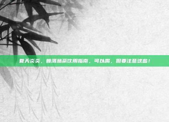 夏天炎炎，普洱熟茶饮用指南，可以喝，但要注意这些！
