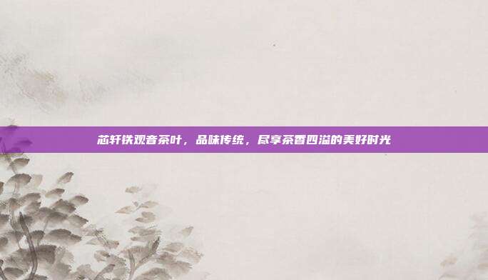 芯轩铁观音茶叶，品味传统，尽享茶香四溢的美好时光
