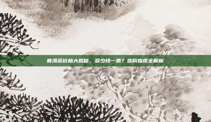 普洱茶价格大揭秘，多少钱一条？选购指南全解析