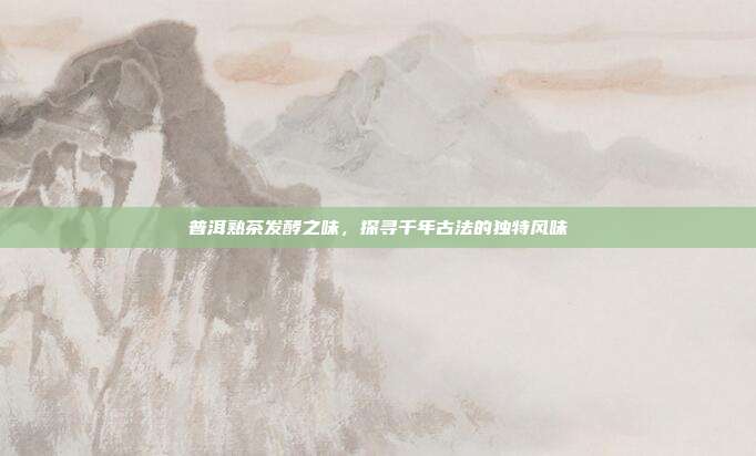 普洱熟茶发酵之味，探寻千年古法的独特风味