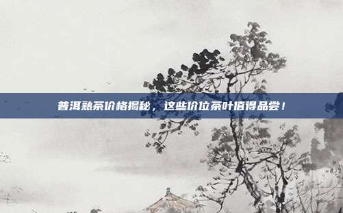 普洱熟茶价格揭秘，这些价位茶叶值得品尝！