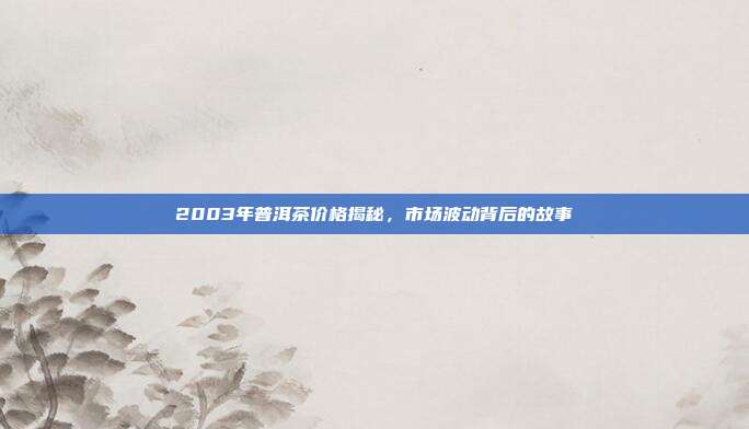 2003年普洱茶价格揭秘，市场波动背后的故事