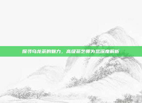 探寻乌龙茶的魅力，高级茶艺师为您深度解析