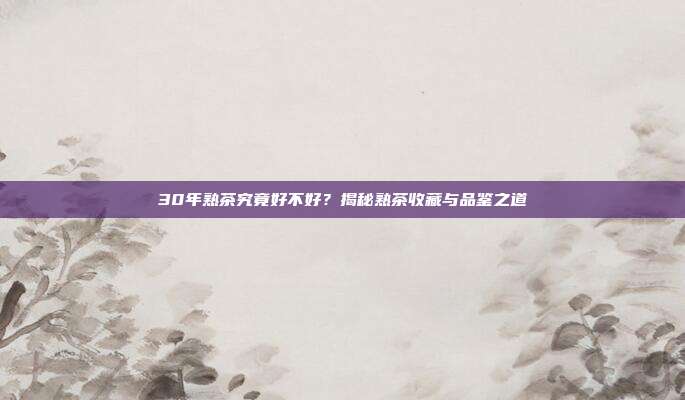30年熟茶究竟好不好？揭秘熟茶收藏与品鉴之道