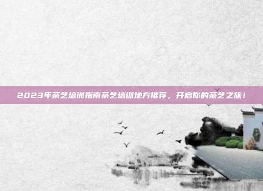 2023年茶艺培训指南茶艺培训地方推荐，开启你的茶艺之旅！