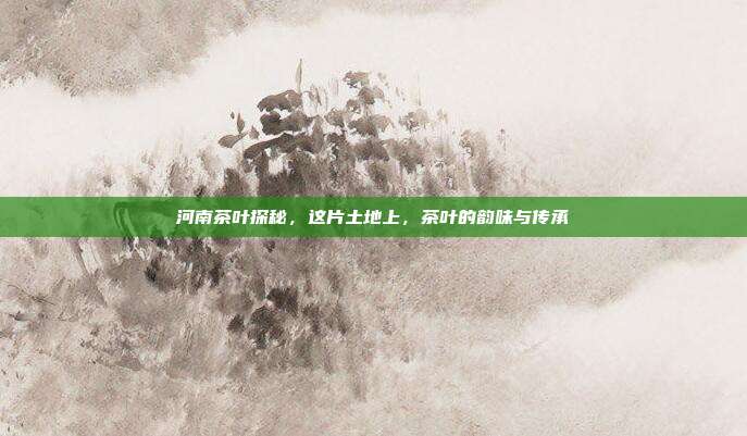 河南茶叶探秘，这片土地上，茶叶的韵味与传承