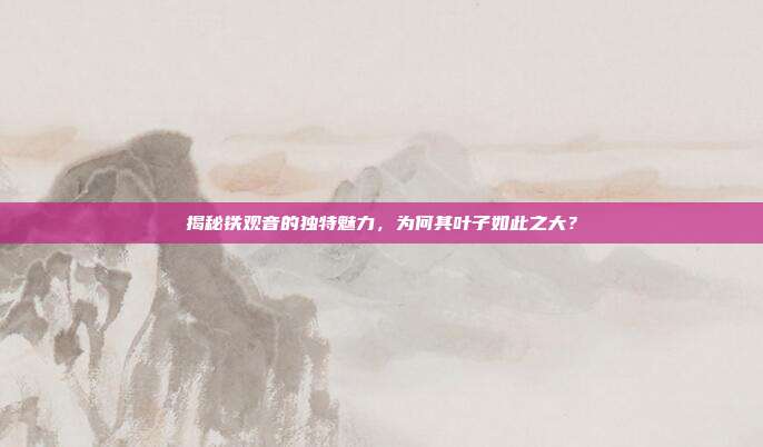 揭秘铁观音的独特魅力，为何其叶子如此之大？