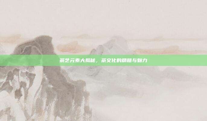茶艺元素大揭秘，茶文化的精髓与魅力