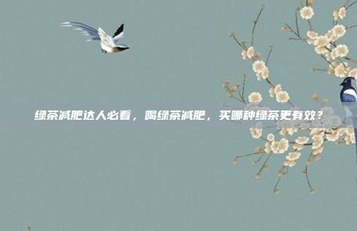 绿茶减肥达人必看，喝绿茶减肥，买哪种绿茶更有效？