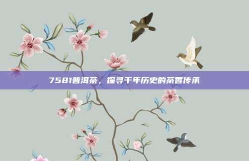 7581普洱茶，探寻千年历史的茶香传承