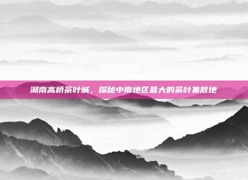 湖南高桥茶叶城，探秘中南地区最大的茶叶集散地