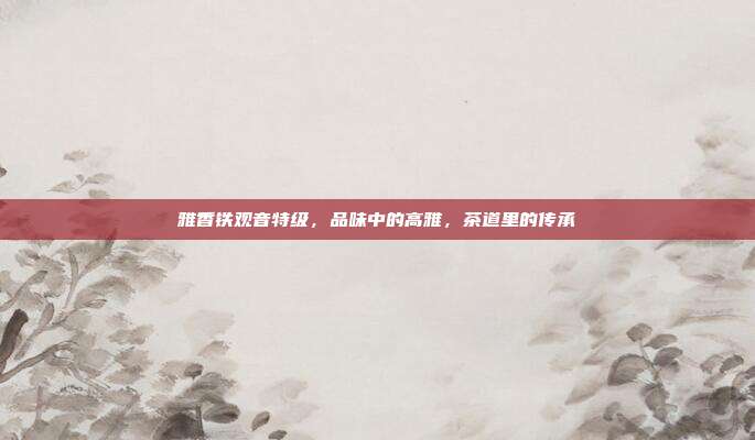 雅香铁观音特级，品味中的高雅，茶道里的传承