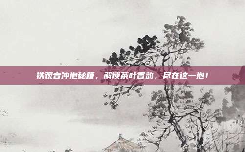 铁观音冲泡秘籍，解锁茶叶香韵，尽在这一泡！