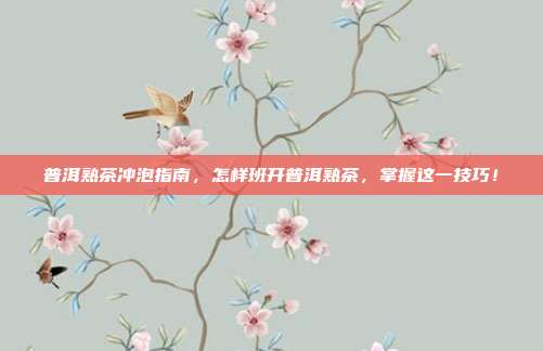 普洱熟茶冲泡指南，怎样班开普洱熟茶，掌握这一技巧！