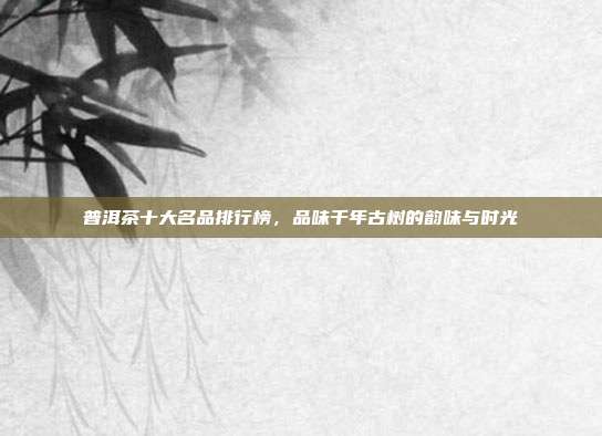 普洱茶十大名品排行榜，品味千年古树的韵味与时光