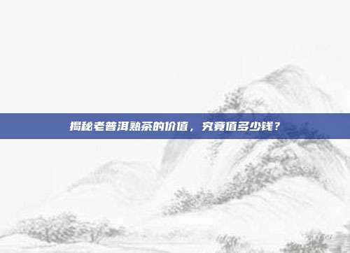 揭秘老普洱熟茶的价值，究竟值多少钱？